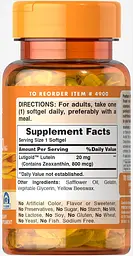 Лютеїн для зору з зеаксантином Puritan's Pride Lutein with Zeaxanthin 20 мг 30 капсул - мініатюра 2