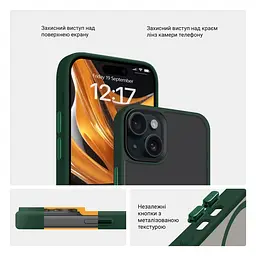 Чехол для Apple iPhone 15 Plus, Uniq MagCase, зеленый, противоударный, панель-накладка с MagSafe, ударопрочный TPU+PC, с магнитом MagSafe, поддержка полноценной беспроводной зарядки, ArmorStandart (ARM75323) - мініатюра 3