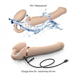 Страпон з вібрацією Strap-On-Me Vibrating Flesh L 19 см тілесний - мініатюра 6