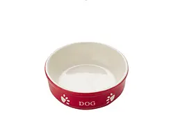 Миска для собак Nobby DOG керамічна червоно-бежева 13,5х13,5х5 см 240 мл 68767