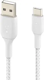 Кабель Belkin USB-A > USB-C заряджання/синхронізації 1м, 15Вт, Type-C, плетений, білий teh0013688 - мініатюра 6