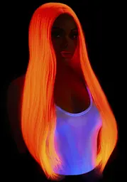 Перука Leg Avenue Long straight center part wig neon 33″ pink - мініатюра 3