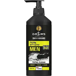 Гель для душу Dalas Cosmetics Total Clean 3 в 1 для чоловіків 500 г (4260637722652)
