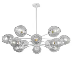 Люстра стельова Levistella 7526035-12 WH+CL, E27, білий, прозорий, сучасний стиль для дому