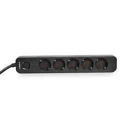 Мережевий подовжувач Videx Oncord з/з 5 п 3 м (3x1.5 мм) з кнопкою чорний (VF-PD53G-B) - мініатюра 2