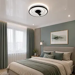 Сучасна LED-люстра Diasha 5531WH+BK dimmer білий + чорний, 64 Вт, з пультом і димером, 47 см - мініатюра 3