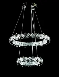 Світлодіодна люстра Splendid Ray L40802/480+320/2 LED з кришталем, хром, 80 Вт, з пультом і димером - мініатюра 2
