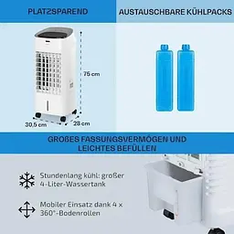 Мобільний кондиціонер-вентилятор OneConcept Coolster 4-в-1 (10032347) - мініатюра 5
