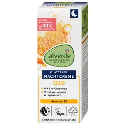 Нічний крем Alverde Naturkosmetik Q10 з органічним грейпфрутом та обліпихою 50 мл - мініатюра 2