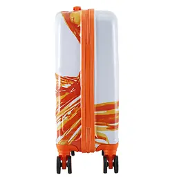 Валіза мала Semi Line T5655-1 20 дюймів Polycarbonate/ABS 4 подвійні колеса Білий з помаранчевим принтом - мініатюра 2