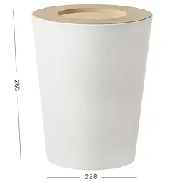 Відро для сміття МВМ My Home Scandinavia 22.8х28 см біле (BIN-20 9L WHITE/WOOD) - мініатюра 8