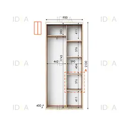 Шафа-купе Idea серія 10 90 x 45 x 210 см Дуб сонома - мініатюра 2