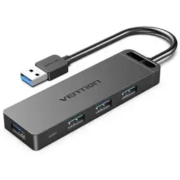 Концентратор Vention USB 3.0 to 4xUSB 3.0 Hub With Power Supply 0.15m black (CHLBB)