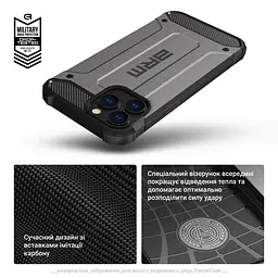 Чехол для Samsung Galaxy S24 5G (SM-S921), Panzer, серый, противоударный, бронированный, милитари, панель-накладка, защита всего корпуса, защита дисплея и камеры, термополиуретан (TPU) + поликарбонат (PC), ArmorStandart (ARM75611) - мініатюра 6