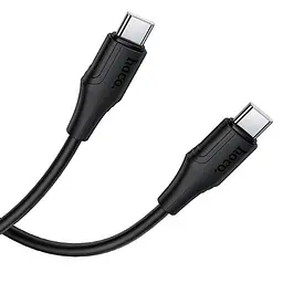 Дата кабель Hoco X124 Bien silicone Type-C to Type-C 60W (1m) Black - мініатюра 2