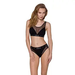 Трусики з прозорою вставкою Passion PS002 PANTIES XL, black - мініатюра 3