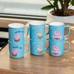 Набір чашок дитячих порцелянових Summer Time 6 штук по 150 мл, блакитний Yiwu HP-15-17-1 - мініатюра 6