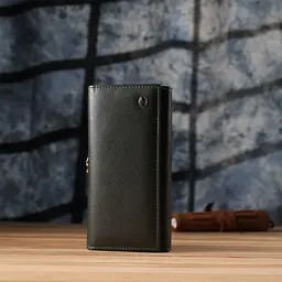 Місткий жіночий гаманець на магнітах із натуральної шкіри ST Leather 23115 зелений - мініатюра 9