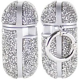 TPU чохол Bling World Rock Diamond для навушників AirPods 1/2 Срібний - мініатюра 3