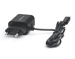 Зарядний пристрій Real-el CH-217 2USB 2.1A Black та кабель Lightning