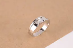 Каблучка з білого золота з діамантом 17 K-0051 - мініатюра 5