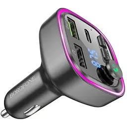 FM-трансмітер і ресивер для авто Borofone BC48 Broad з підтримкою QC3.0 Bluetooth 5.0 потужність 18W Black - мініатюра 3