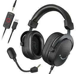 Ігрові навушники з мікрофоном Fifine H-9B USB 7.1 Black - мініатюра 2