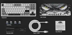 Клавіатура MageGee Light 87 RGB Blue Whale Switch Wireless (6971969728431-UA) Star White (G-000003944) - мініатюра 9