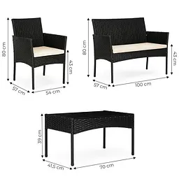 Набір садових меблів GardenLine Reno Black - мініатюра 5