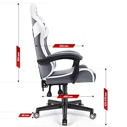 Комп'ютерне крісло Hell's Chair HC-1004 White-Grey (тканина) - мініатюра 9