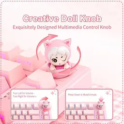 Клавіатура Onikuma ігрова бездротова з підсвіткою RGB Bluetooth до 500 годин роботи Геймерська рожевий - мініатюра 4