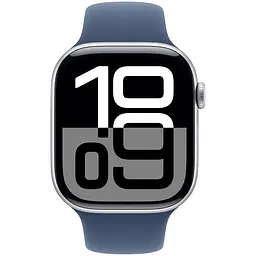 Apple Watch Series 10 GPS, 46mm, Silver, Denim Sport Band, M/L (Grade A) Seller Refurbished - мініатюра 2