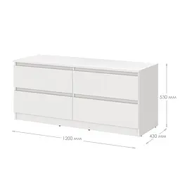 Тумба під телевізор MebelStar Нео 4Ш 120x43x53 см Аляска білий (MBS-1268) - мініатюра 4