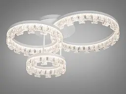 Сучасна стельова LED-люстра Diasha MX78204/1+1WH 87W, три акрилові кільця, 3 режими світла, 60×45 см - мініатюра 4