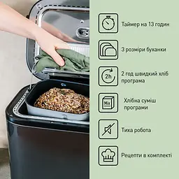Хлібопічка Panasonic SD-YR2550STS-A з додатковою лопаткою для житнього тіста - мініатюра 8