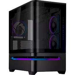 Корпус Asus Prime AP202 ARGB чорний Tempered Glass, без БП, Mini Tower, Micro-ATX/Mini-ITX, 2xUSB 3.2/1xType-C, макс.