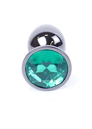 Металева анальна пробка з кристалом Boss Jewellery 7 см (зелений) - мініатюра 2