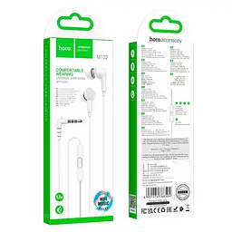 Навушники Hoco Ingenious universal earphones with microphone M102 1.2M, 90° - мініатюра 2