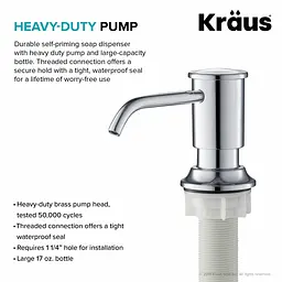 Дозатор для миючого засобу Kraus KSD-80CH, Хром - мініатюра 4
