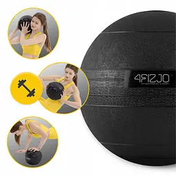 Слембол (медичний м'яч) для кросфіту 4FIZJO Slam Ball 3 кг Black (P-5907739315410) - мініатюра 9