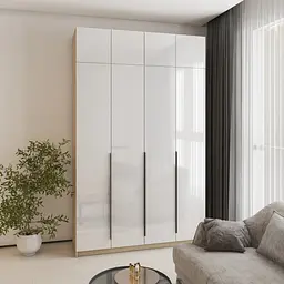 Шафа 4-дверна з антресоллю MebelStar Оскар Gloss BL-B, 4 додаткові полиці 160x52x260 см Дуб сонома/Білий (MBS-5541)