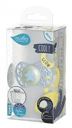 Силіконова симетрична пустушка Nuvita Air55 Cool Star, світиться в темряві, 0+ міс., світло-блакитний (NV7065GA) - мініатюра 4