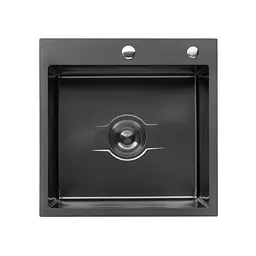 Кухонна мийка Kroner KRP Derby - 5050HM PVD (2,5/0,5 мм) CV027240, Чорний
