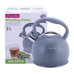 Чайник із свистком Kamille KM-1074 3 л сірий - мініатюра 2