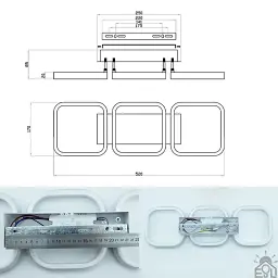 Керований світлодіодний СМАРТ світильник CUBES 40 Вт 530x160x55 мм Білий ESLLSE - мініатюра 8