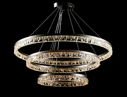 Люстра стельова LED Splendid Ray L133/800+600+400/3, 100W, хром, чорний, сучасний стиль для дому - мініатюра 3