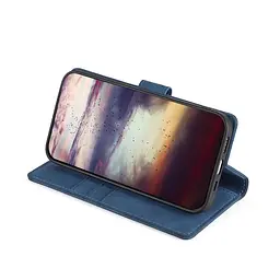 Чохол-книжка Skin Feel Crocodile Texture для iPhone 14 - синій - мініатюра 5
