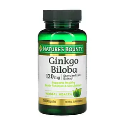 Трави Nature's Bounty Гінкго Білоба, 120 мг, Ginkgo Biloba, 100 капсул (NRT04544)