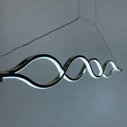 Сучасна золота люстра Waterlines у двох розмірах Line.F Довжина 120 см - мініатюра 4