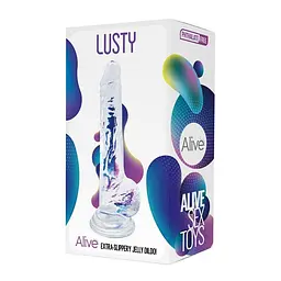 Фалоімітатор Alive Lusty Clear з мошонкою - мініатюра 2